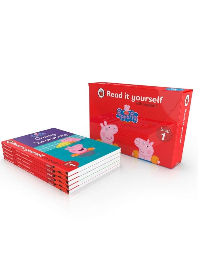 Peppa Pig Read It Yourself Tuck Box (Level 1): Set of 5 Books | Simple Stories for Early Readers | Build Reading Skills Step by Step | Kids age 4+